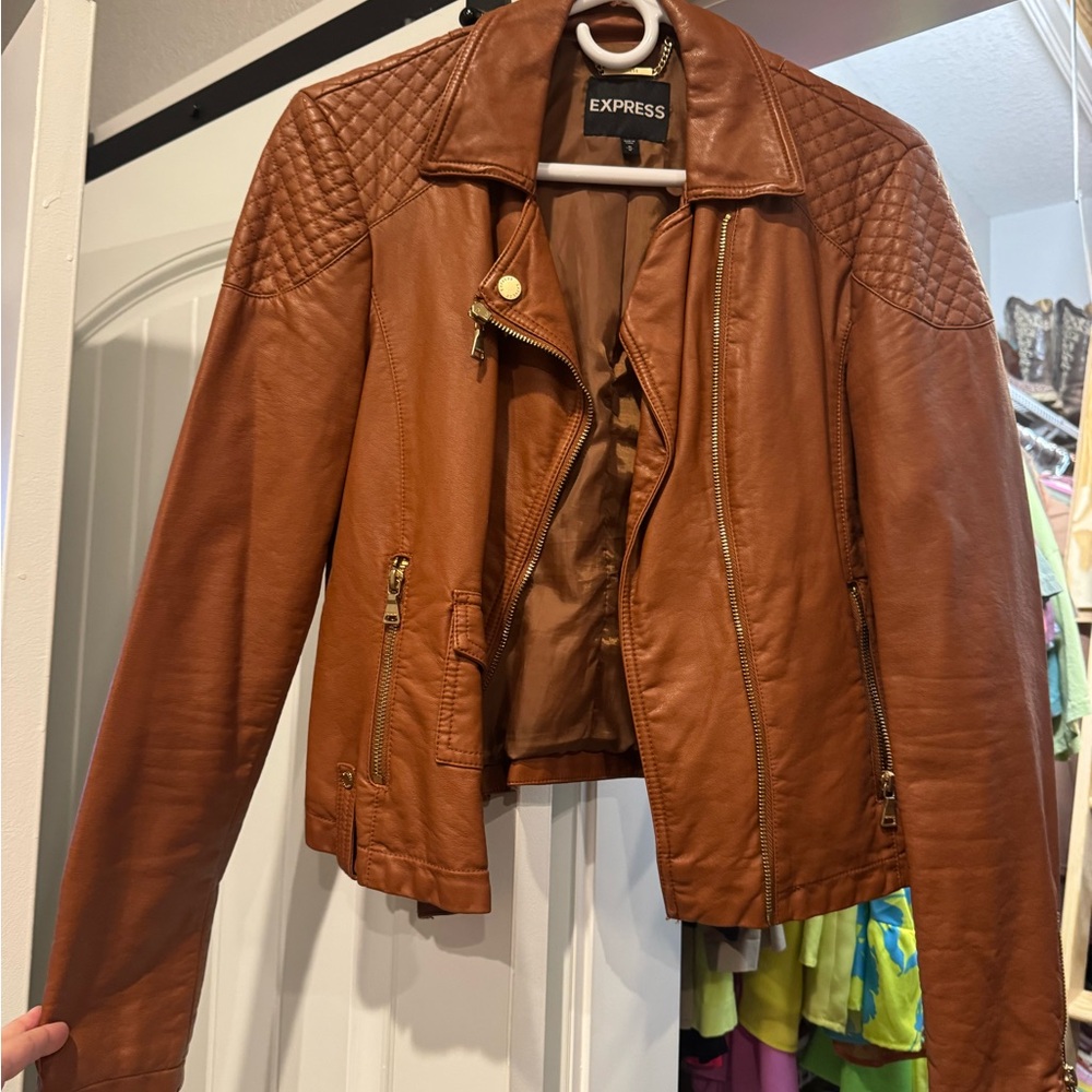 Express Women's Brown Leather Jacket